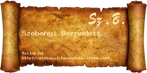 Szebenyi Bernadett névjegykártya